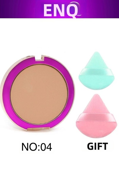 ENQ بودرة ماتي احترافية عالية التصبغ مع مرآة وإسفنجة - مع هدية إسفنجة