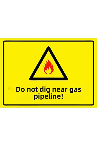 ZiPrinter أنابيب نقل الغاز - لا تقم بالحفر! لافتة تحذير من مادة PVC مقاس A4 2...