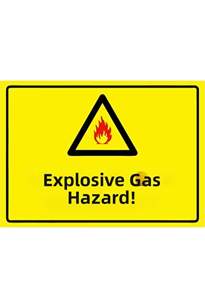 ZiPrinter خطر الغازات المتفجرة! لافتة تحذير من مادة PVC مقاس A5 15x21 سم