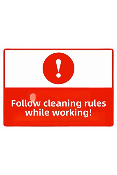 ZiPrinter الامتثال لقواعد التنظيف أثناء العمل! لافتة تحذير من مادة PVC مقاس A...