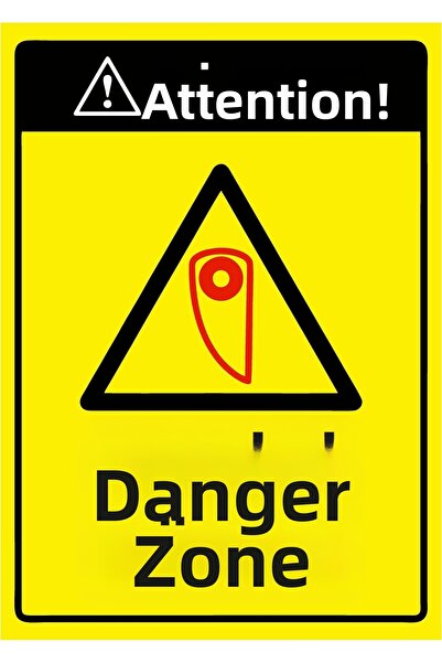 ZiPrinter انتبه! لافتة تحذير منطقة القطع isg مصنوعة من مادة PVC مقاس A5 15x21 سم