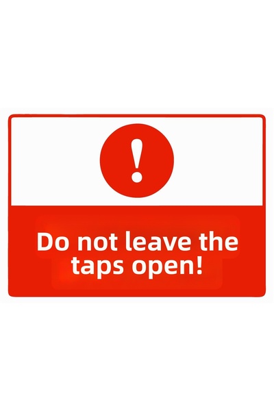 ZiPrinter لا تترك الصمامات مفتوحةً - لافتة تحذيرية من مادة PVC مقاس A5 15x21 سم