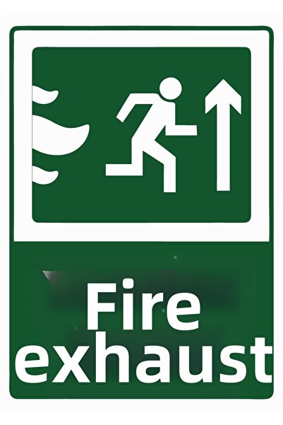 ZiPrinter لافتة تحذيرية لمخرج الحريق مصنوعة من البلاستيك PVC مقاس A4 21×30 سم