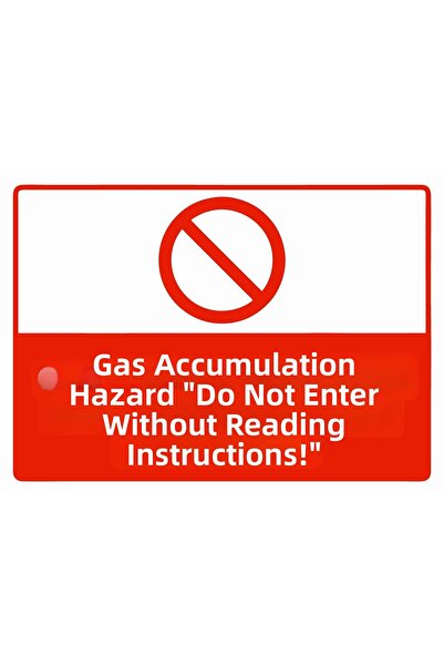 ZiPrinter لافتة تحذيرية: ''خطر تراكم الغاز '' لا تدخل قبل قراءة التعليمات!'' ...