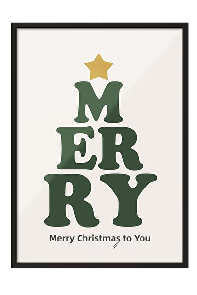 Postifull Tablou cu rama neagra, poster de Anul Nou cu rama, decor de Anul No...