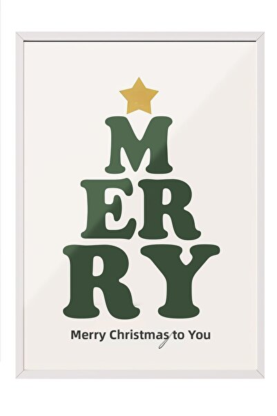 Postifull Tablou cu rama alba, poster de Anul Nou cu rama, decor de Anul Nou,...