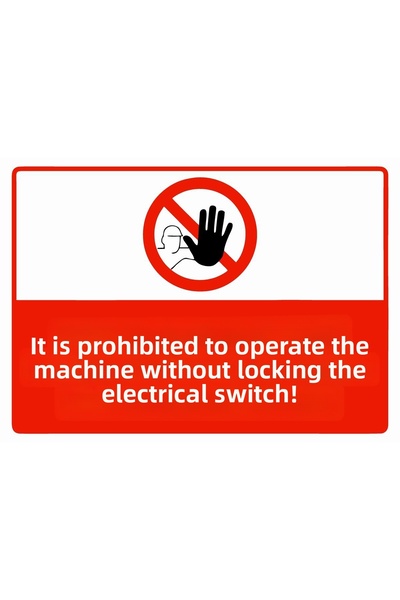 ZiPrinter من يحرق آلة العمل دون قفل المفتاح الكهربائي يُعاقب! لافتة تحذير من ...