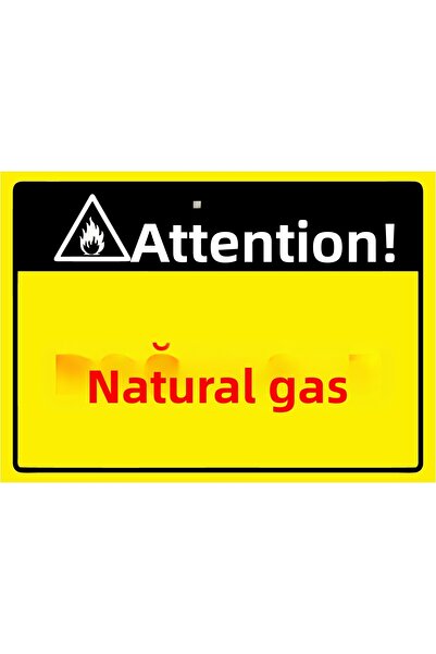 ZiPrinter انتبه! لافتة تحذير الغاز الطبيعي PVC مقاس A4 21×30 سم