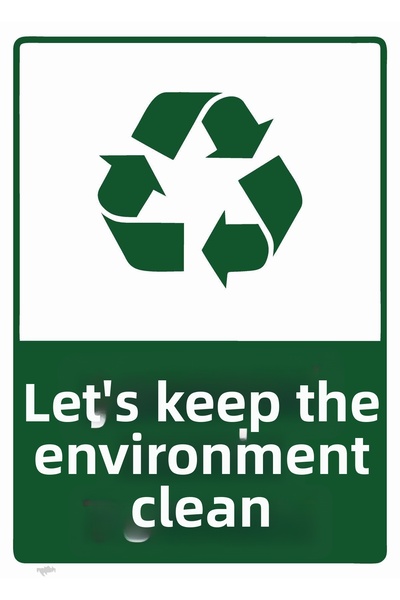 ZiPrinter حافظ على البيئة نظيفة، لافتة تحذيرية من البي في سي مقاس A5 15×21 سم