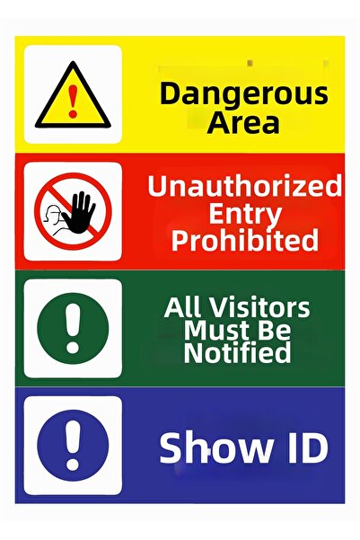 ZiPrinter منطقة خطيرة، لا يُسمح بالدخول، لافتة تحذيرية من مادة PVC مقاس A4 21...