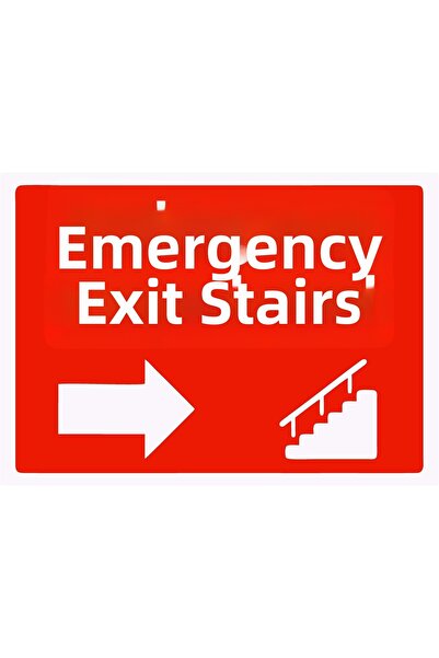 ZiPrinter لافتة تحذيرية للسلالم للخروج في حالات الطوارئ PVC A3 30x42 سم