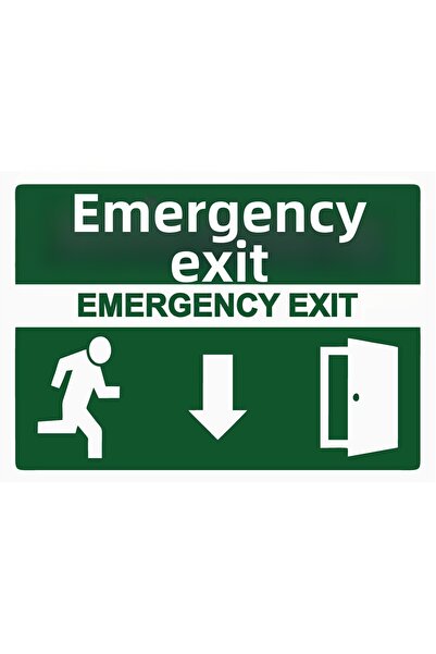 ZiPrinter لافتة تحذيرية للخروج في حالات الطوارئ من مادة PVC مقاس A4 21x30 سم