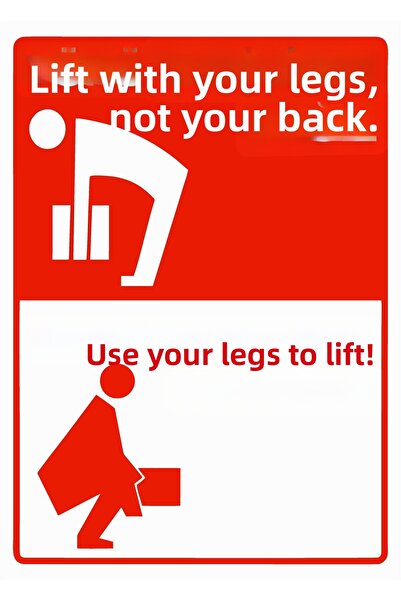 ZiPrinter لا ترفعها أقدامك من الأحمال، بل ارفعها بخصرك! لافتة تحذير من مادة P...