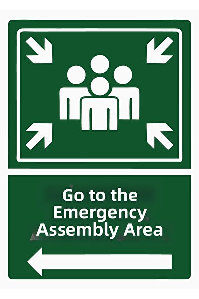 ZiPrinter إذهب إلى منطقة التجميع في حالات الطوارئ، لافتة تحذيرية من مادة PVC ...