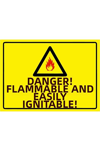 ZiPrinter خطر! قابل للاشتعال وسهل الإمساك! لافتة تحذير من مادة PVC مقاس A3 30...