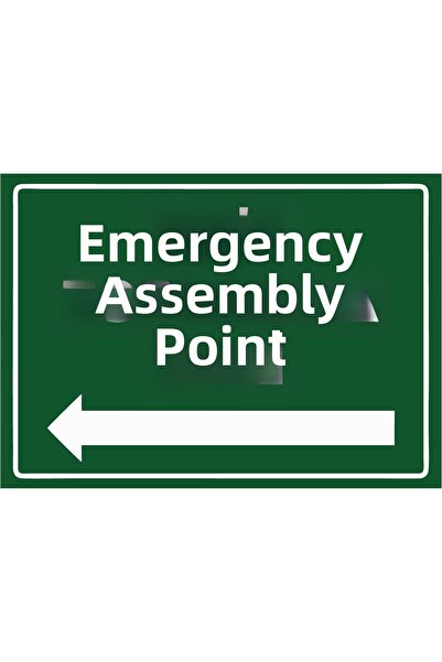 ZiPrinter لافتة تحذيرية لمكان التجمع في حالات الطوارئ مصنوعة من مادة PVC مقاس...