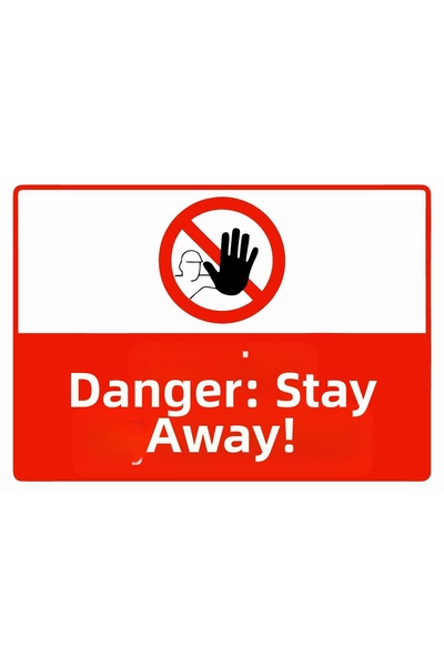 ZiPrinter لافتة تحذيرية من نوع 'الخطر خارج المدى' مصنوعة من مادة PVC مقاس A3 ...