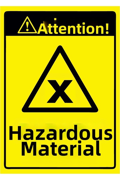 ZiPrinter انتبه! لافتة تحذيرية للمواد الضارة من مادة PVC مقاس A3 30x42 سم