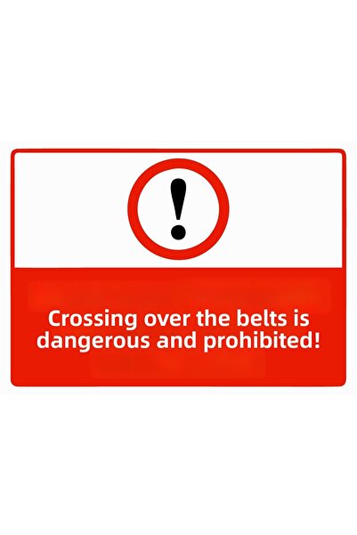 ZiPrinter لافتة تحذيرية من شركة isg بعبارة 'العبور عبر الأشرطة خطير ومرموق' م...