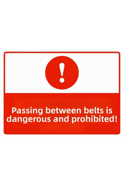 ZiPrinter لافتة تحذيرية من شركة isg: المرور عبر الأشرطة خطير ومرموق، مصنوعة م...