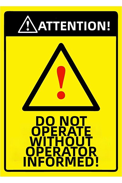 ZiPrinter انتبه! لا تشغل دون معرفة معلومات المشغل! لافتة تحذير من مادة PVC مق...