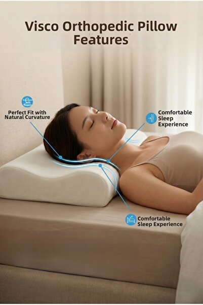 Shopyteks Pernă ortopedică Visco cu suport pentru gât 35x55x10