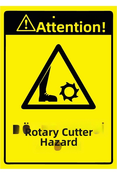 ZiPrinter Attention! Rotary Cutter Assembly Isg Warning Sign Pvc A4 21X30 cm