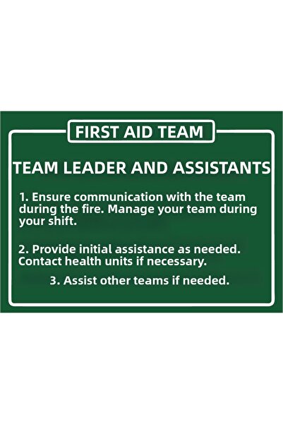 ZiPrinter فريق الإسعافات الأولية (التعليمات) لافتة تحذيرية من مادة PVC مقاس A...