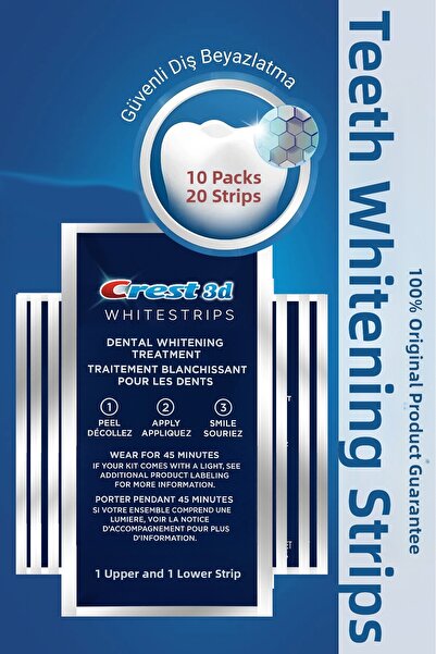 CREST شرائط تبييض الأسنان ثلاثية الأبعاد، 10 عبوات (20 شريطًا)