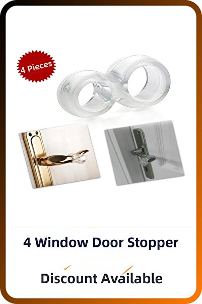 İndiriminVar 4 قطع سدادة مثبتة على مقبض نافذة باب المكتب المنزلي