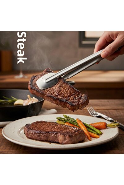 CİYESKA ماشا - ملاقط للشواء، ملاقط تقديم من الفولاذ المقاوم للصدأ