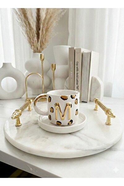 Deniz Kızı Seramik Letter M Handmade Ceramic Cup