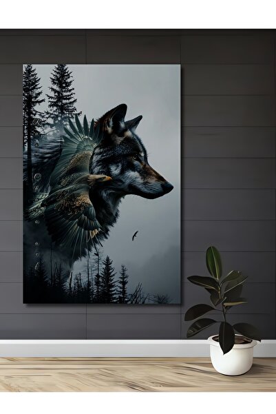 Teona Ahşap Masă decorativă din lemn cu gheare de leu și aripi de vultur