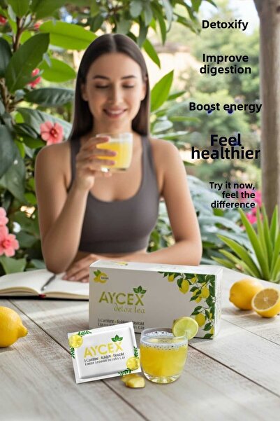aycex شاي ديتوكس – بنكهة الليمون، عبوة شهر واحد، 30 لوك