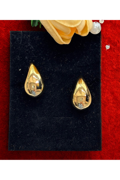 İZMİR.ACCESSORİZE TAKI & BİJUTERİ & AKSESUAR نموذج قطرة أقراط ذهبية أنيقة