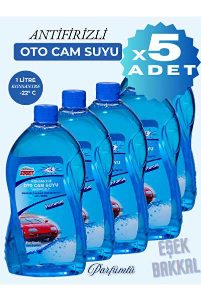 Autokit 5Lİ PAKET ANTİFİRİZLİ KONSANTRE OTO CAM SUYU -22° C PARFÜMLÜ 1LİTREx5