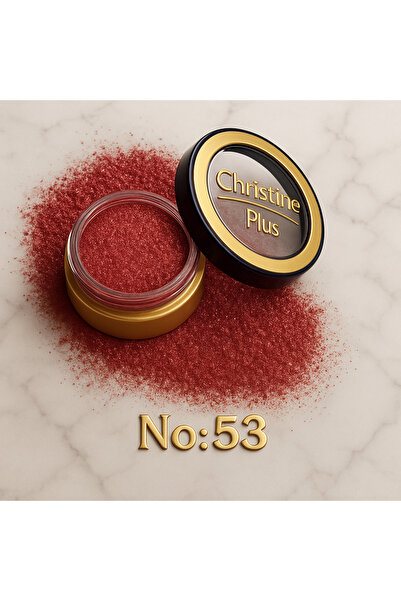 Christine Plus Toz Yapıda İnce Işıltılı Göz Farı - Bordo No:53 (Eyeshadow)