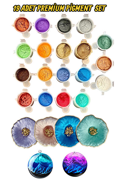 se7enhome Epoksi Reçine 19 Adet Sedef Toz Pigment Seti Epoksi Boya/ Mum Boyası, Reçine Boya