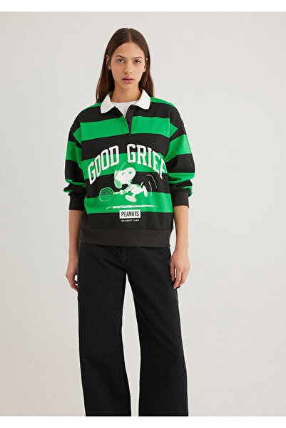 Mavi Μαύρο φούτερ με στάμπα Peanuts 1S10342-89943