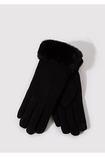 Mavi Black Gloves with Faux Fur Detail 1911768-900