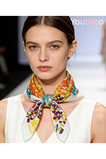 Youtrico وشاح حريري 58 سم، ربيع جديد، متعدد الاستخدامات، بتصاميم أوروبية وأمر...