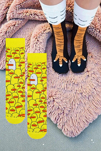 ZEYZEY MONKEY Set of 2 Chicken Feet and Duck Patterned Socks