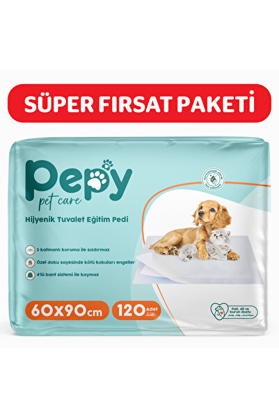 PEPY Pet Care Yatak Koruyucu Evcil Hayvan Çiş Pedi 4 Paket * 120 Adet