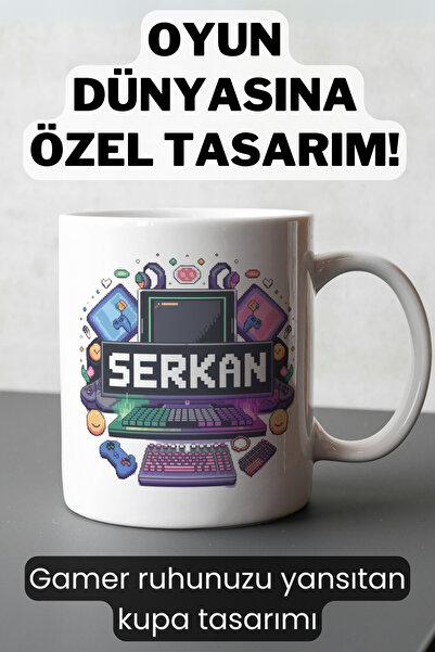 Tupya Gift Kişiye Özel Gamer Tasarımlı İsimli Kupa Hediyelik - Oyun Dünyasına...