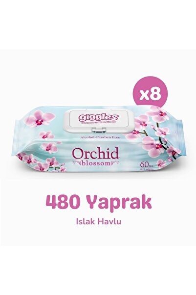giggles Orkide Kokulu Islak Havlu 60'lı 8 Paket 480 Mendil
