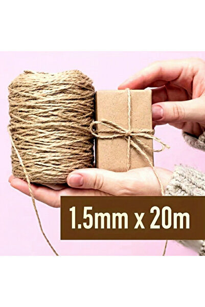 Store 20 Metre Doğal Jüt İpi, Kargo Paketleme, Hediye ve DIY Süsleme Halat İp