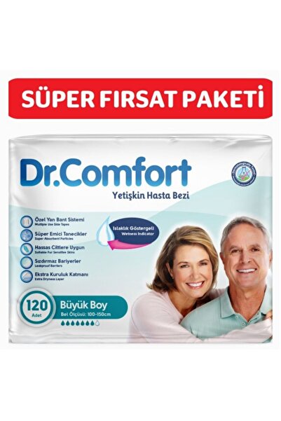 Dr.Comfort Yetişkin Bel Bantlı Hasta Bezi Large 30'lu 4 paket 120 adet