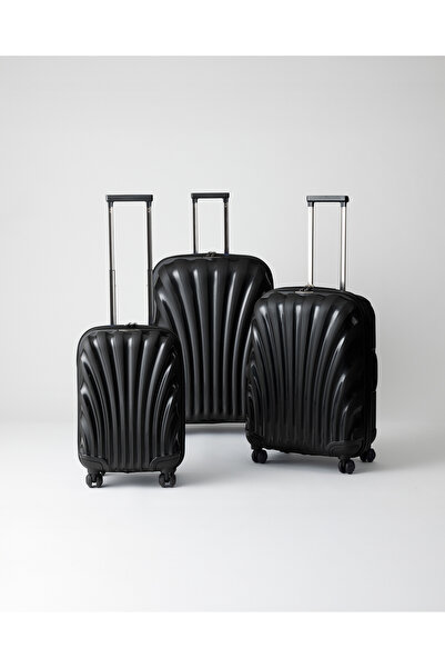 Madame Coco Huitre 3'lü Set Valiz/Bavul - Siyah