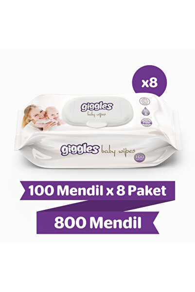 giggles Baby Wipes Islak Havlu 100'lü 8 Paket 800 Mendil
