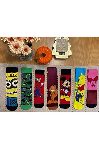 AL Bİ 90LIK SET DE 7 ȘOSETE DE BUMBAC COLORATE CU IMPRIMARE DE PERSONAJE DE FILM